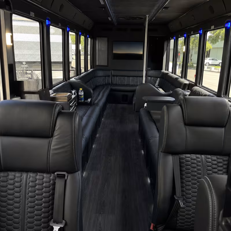 Passenger watching the Phoenix scenery during a regional party bus road trip
