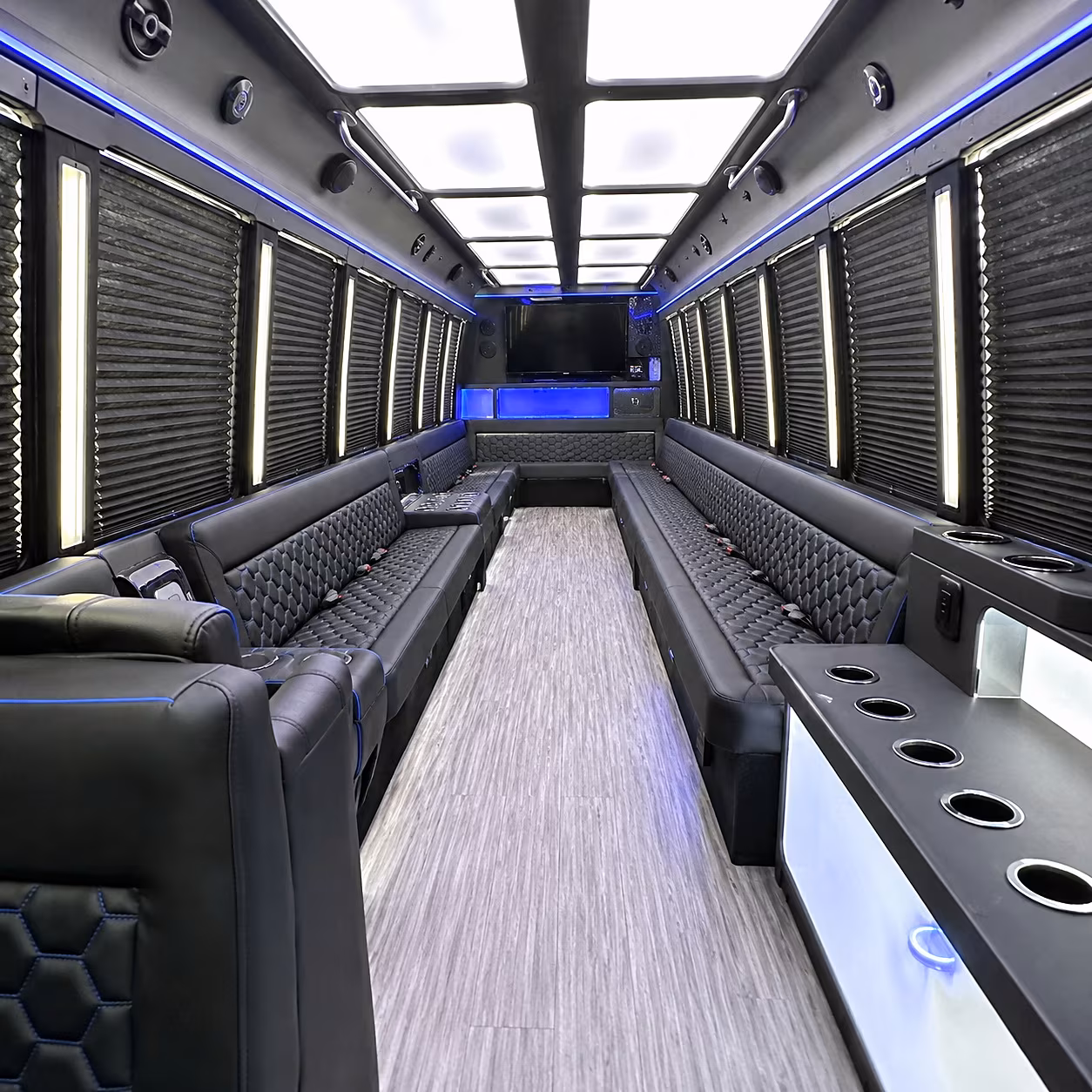 Phoenix Birthday, Sweet 16, & Quinceañera Transportation party bus interior