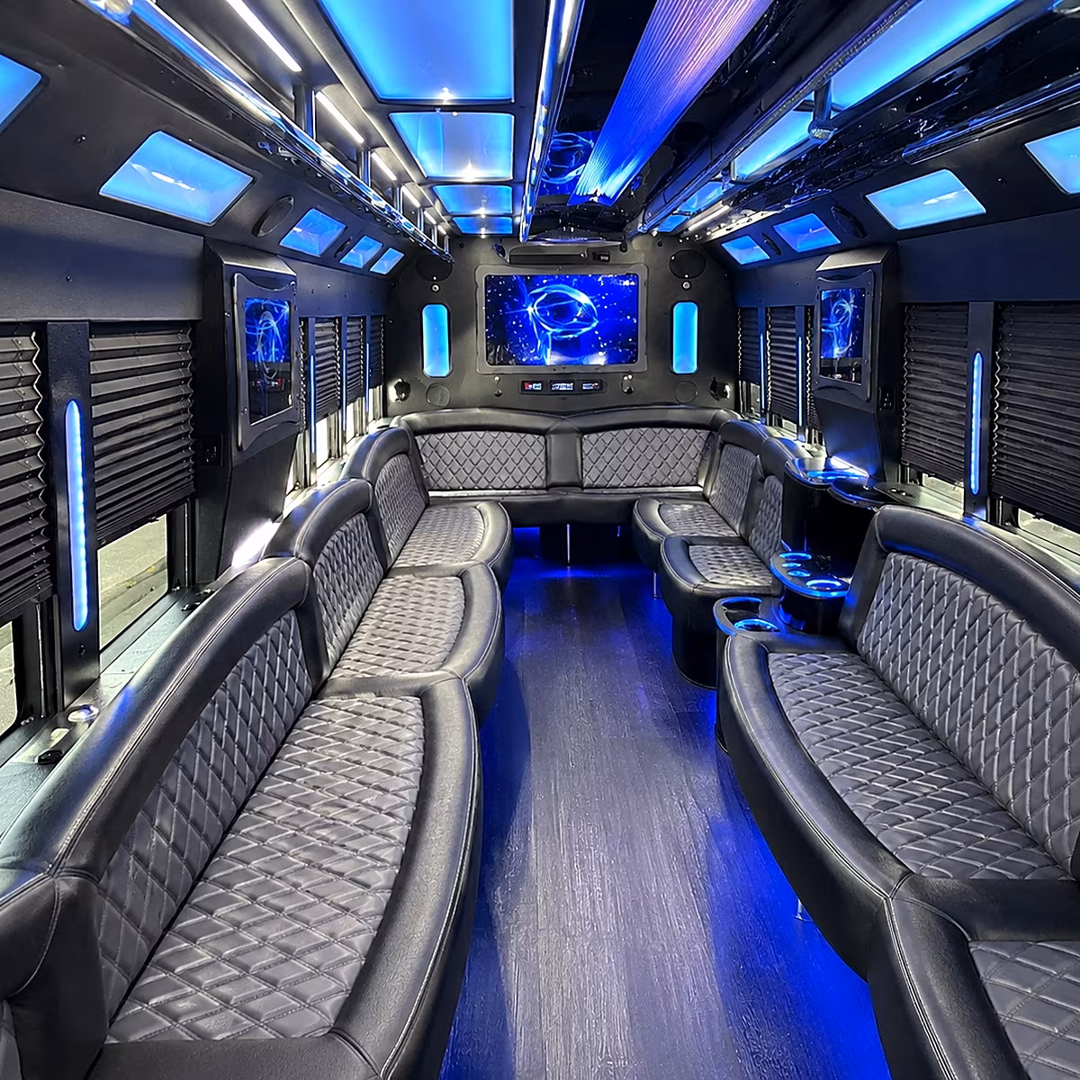 Phoenix Birthday, Sweet 16, & Quinceañera Transportation party bus interior
