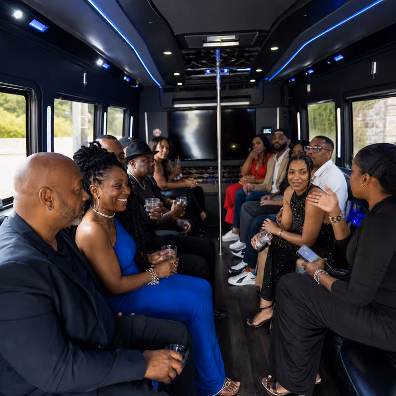 Black Mercedes Sprinter van staged for an Phoenix Private Event Transportation group
