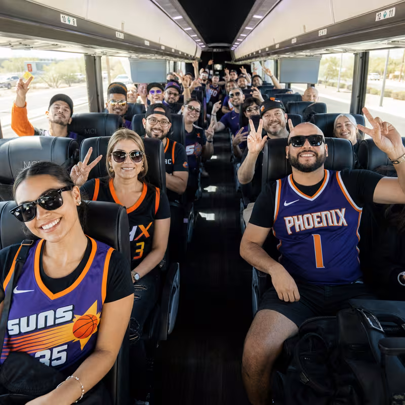 Black Mercedes Sprinter van staged for an Phoenix Sporting Event Transportation group